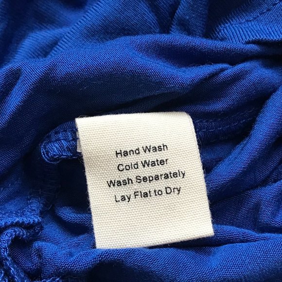 Evy's Tree The Layering Leaves‎ Rayon Blend Ruched Side Blue Long Sleeve Top L - Picture 9 of 9